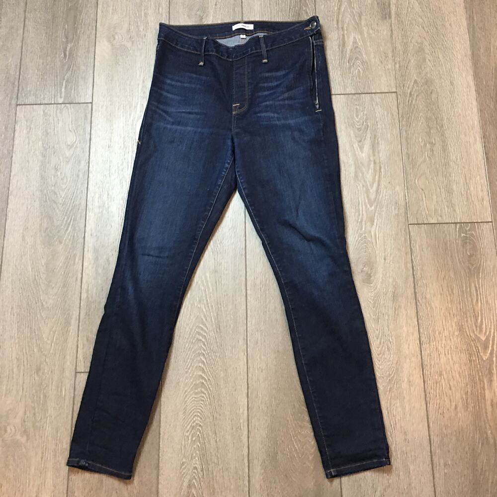 Good American blue skinny jeans Size 10 / 30 side‎ pocket zipper Style GASZ148